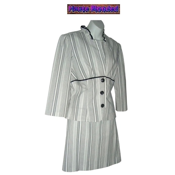 y2k Speechless Suit Striped Clueless Style Academia Office Work Blazer Skirt 13 - Picture 6 of 14